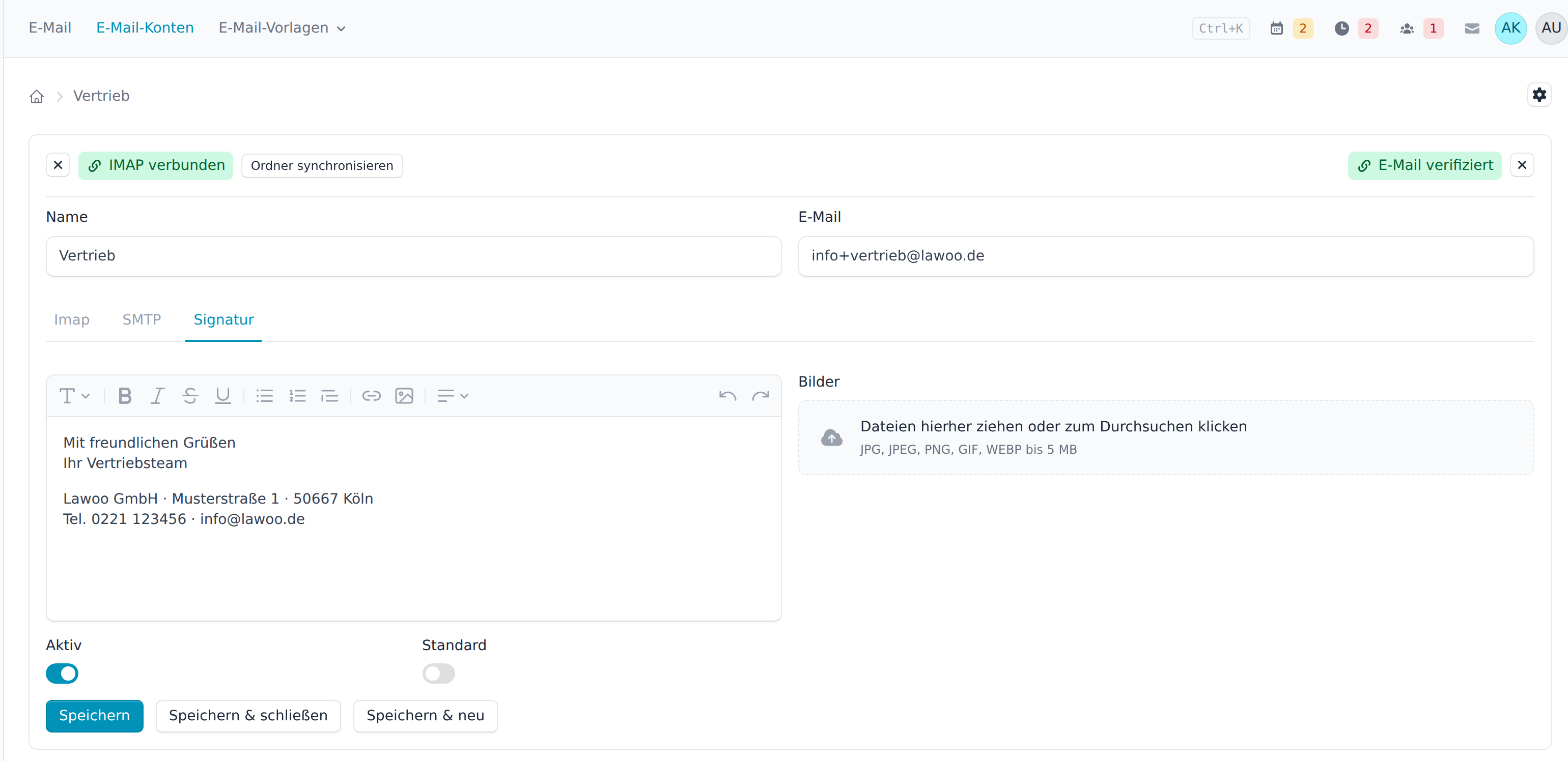 Reiter Signatur mit Editor