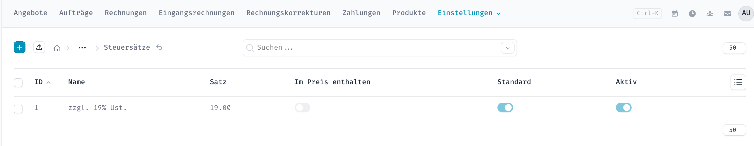 Liste der Steuersätze